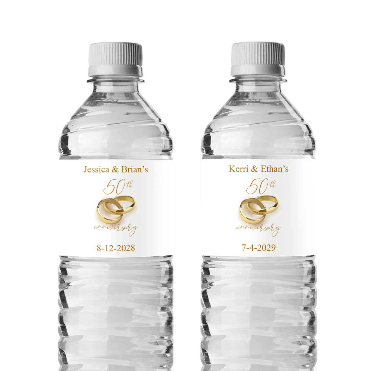 Wedding Anniversary Personalized Water Bottle Labels (Set of 12)