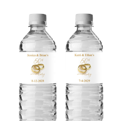 Wedding Anniversary Personalized Water Bottle Labels (Set of 12)