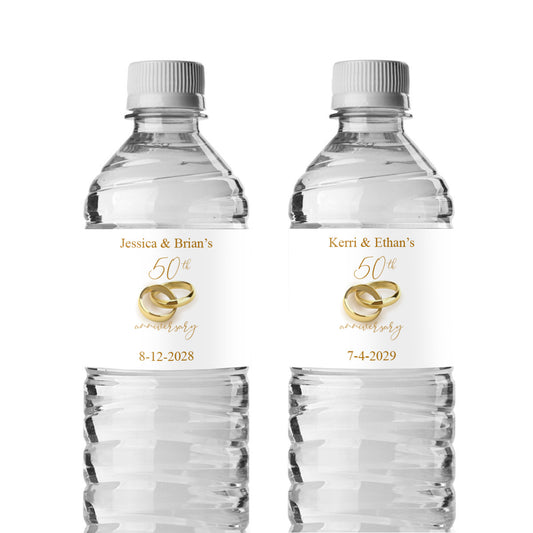 Wedding Anniversary Personalized Water Bottle Labels (Set of 12)
