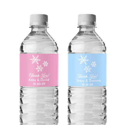 Snowflakes Personalized Water Bottle Labels (Set of 12)