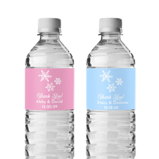 Snowflakes Personalized Water Bottle Labels (Set of 12)