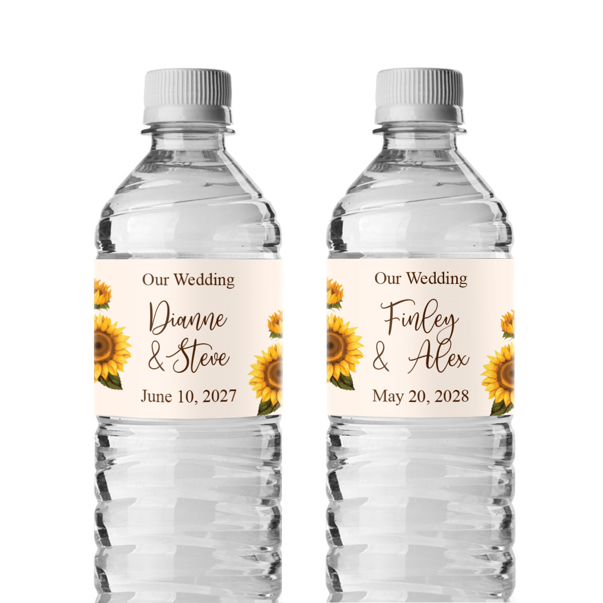 Sunflower Personalized Water Bottle Labels (Set of 12)