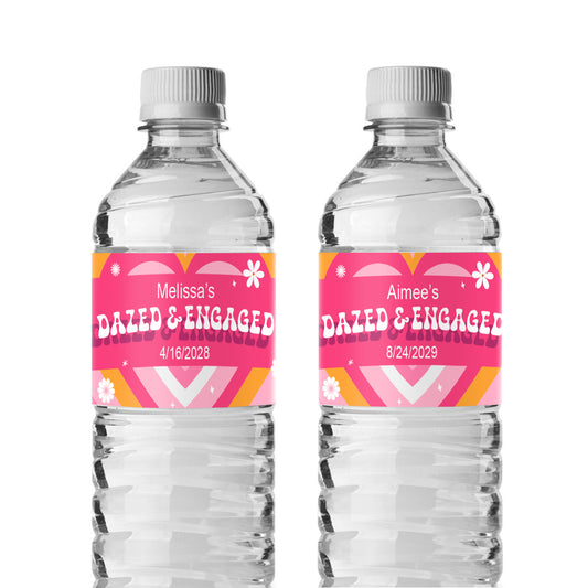 Dazed And Engaged Personalized Water Bottle Labels (Set of 12)