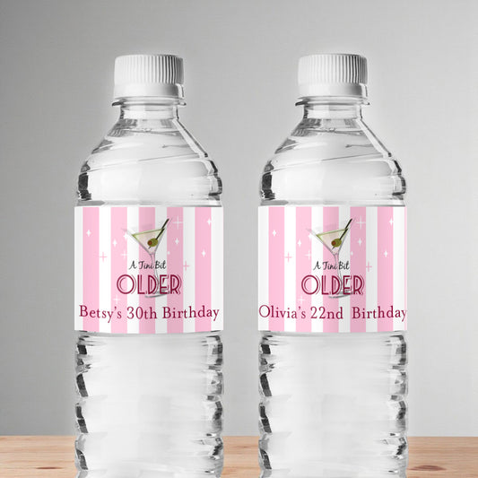 A Tini Bit Older Personalized Water Bottle Labels (Set of 12)