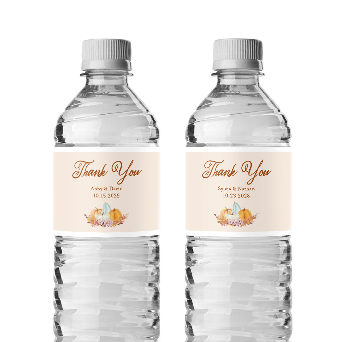 Fall Pumpkin Boho Personalized Water Bottle Labels (Set of 12)