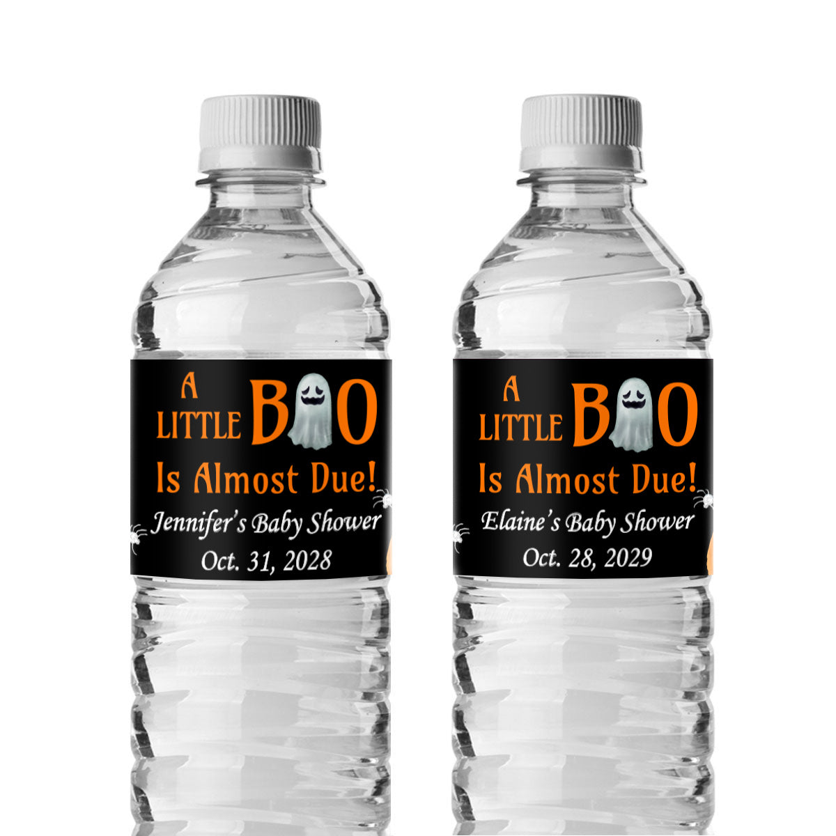 A Little Boo Is Almost Due Personalized Water Bottle Labels (Set of 12)
