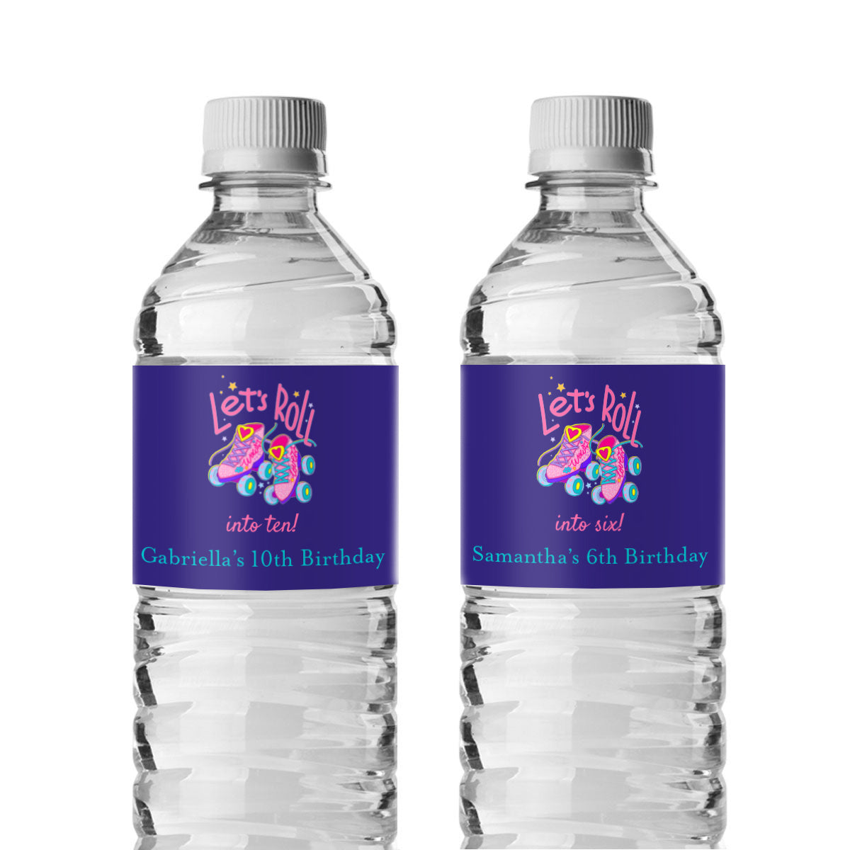 Let's Roll Into Birthday Personalized Water Bottle Labels (Set of 12)