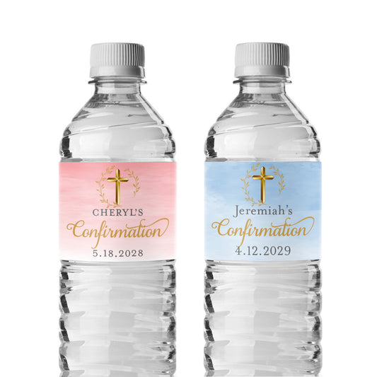 Confirmation Personalized Water Bottle Labels (Set of 12)