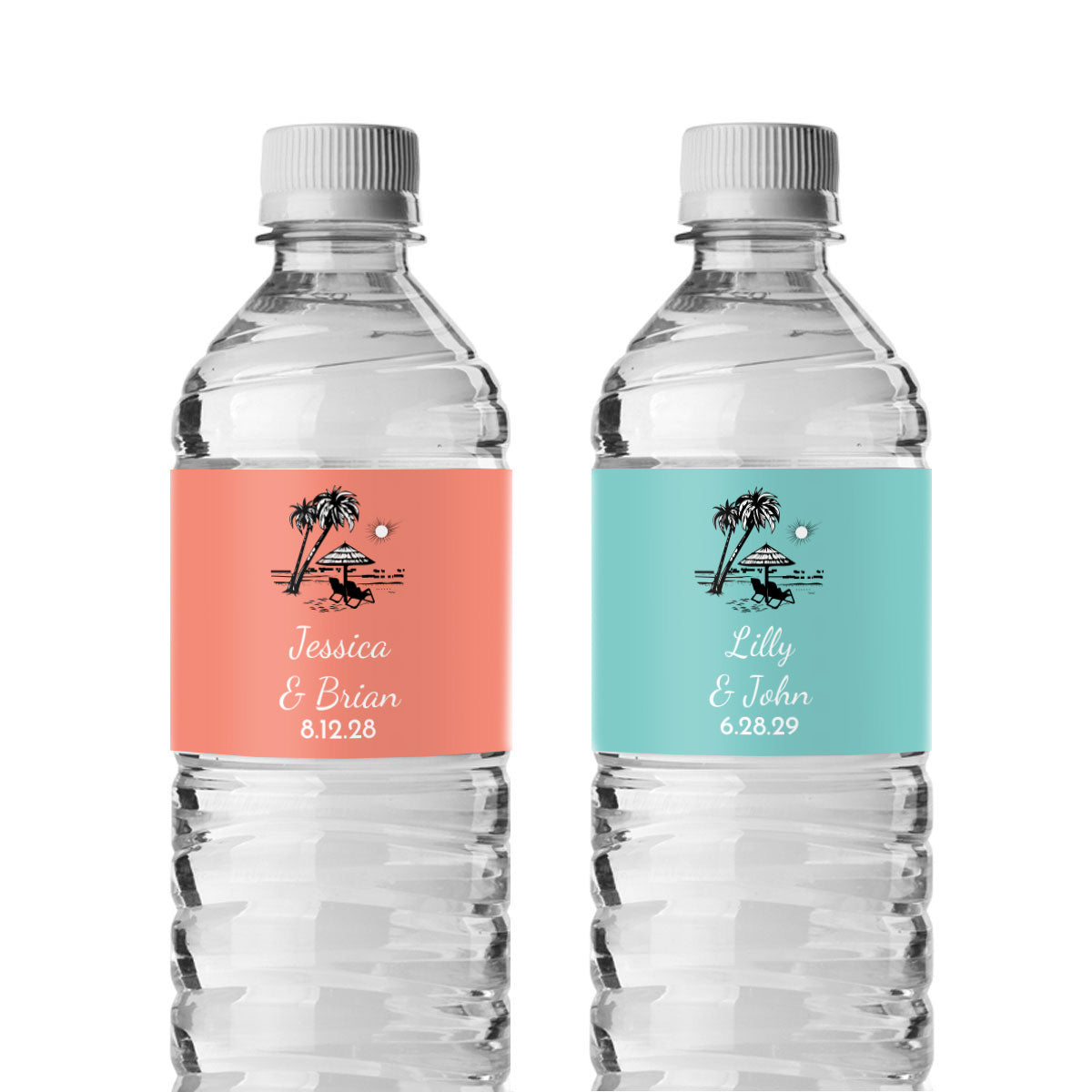 Beach Personalized Water Bottle Labels (Set of 12)
