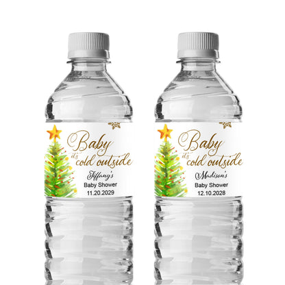 Baby It's Cold Outside Personalized Water Bottle Labels (Set of 12)
