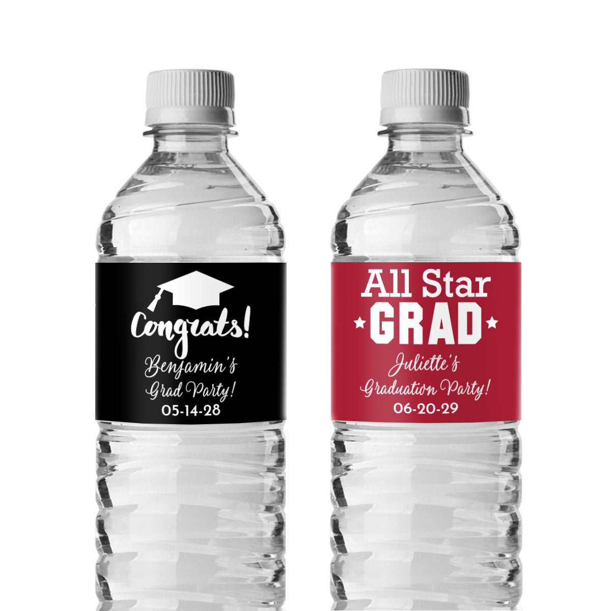 Graduation Personalized Water Bottle Labels (Set of 12)