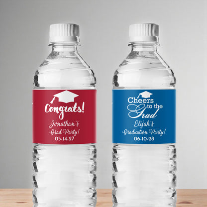 Graduation Personalized Water Bottle Labels (Set of 12)