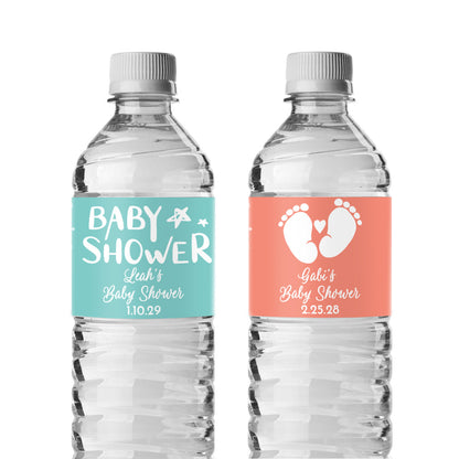 Baby Shower Personalized Water Bottle Labels (Set of 12)