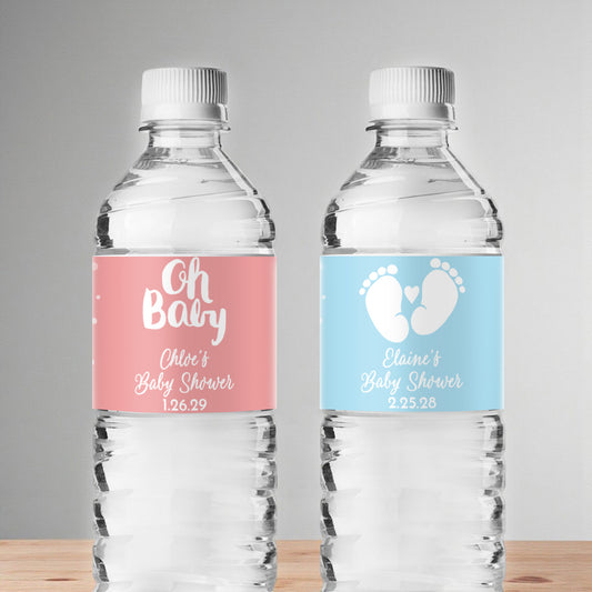 Baby Shower Personalized Water Bottle Labels (Set of 12)