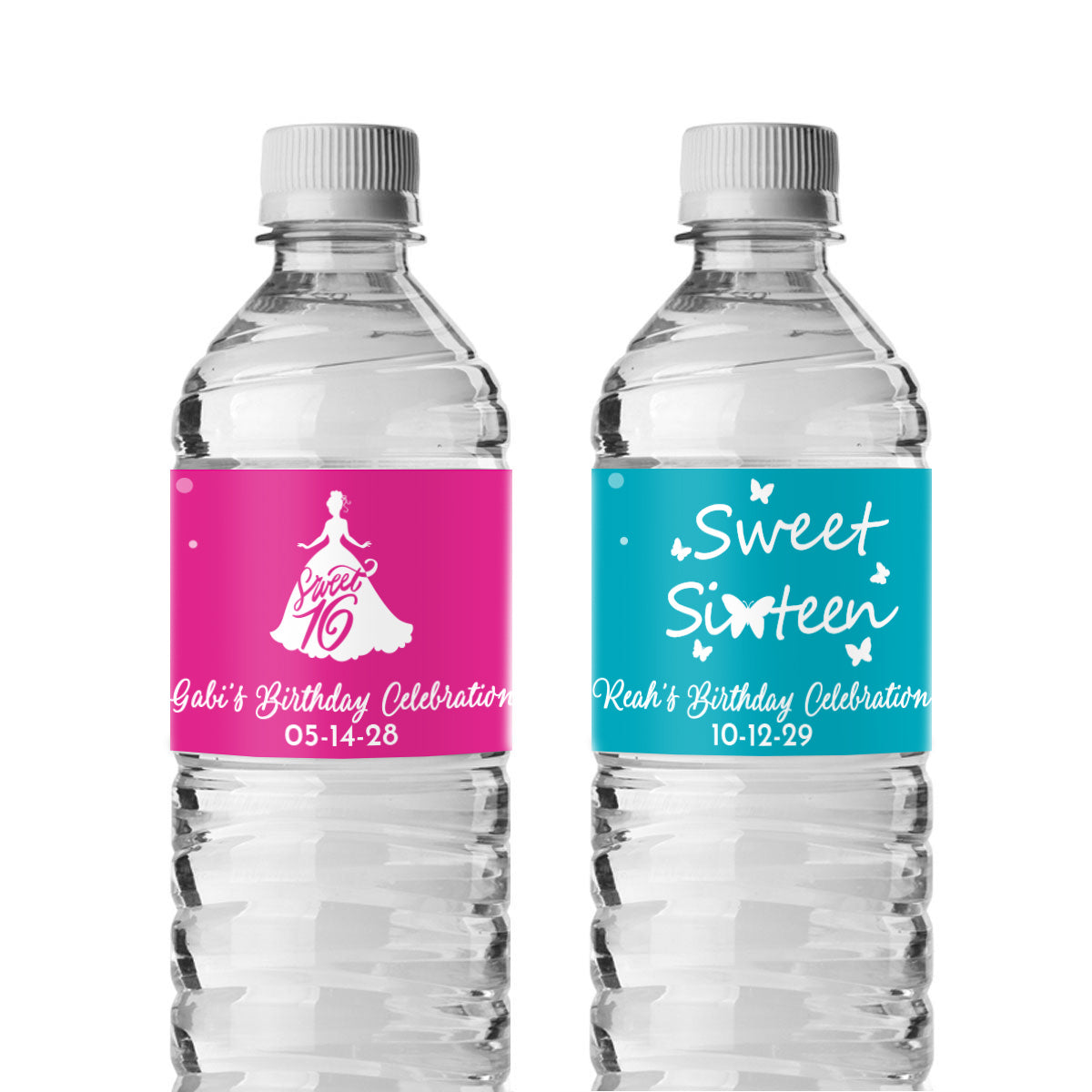 Sweet 16 Personalized Water Bottle Labels (Set of 12)