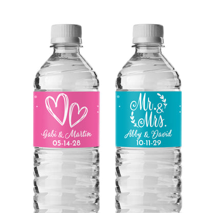 Wedding Personalized Water Bottle Labels (Set of 12)