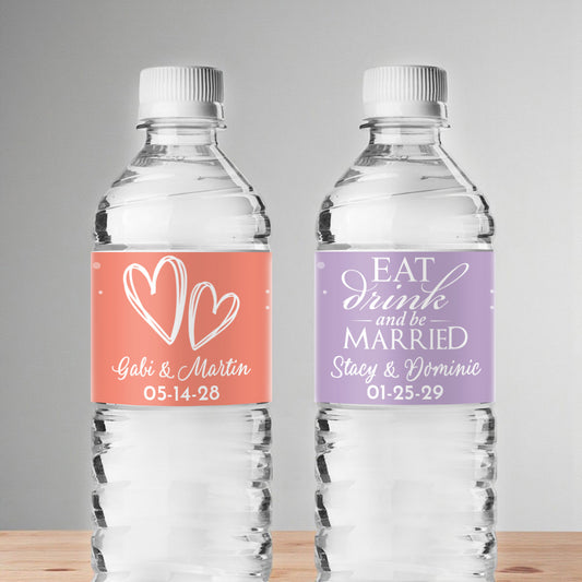Wedding Personalized Water Bottle Labels (Set of 12)