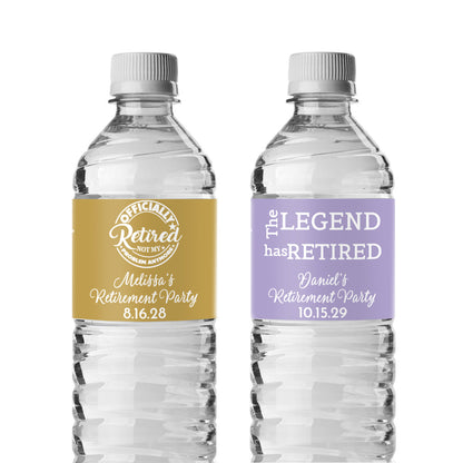 Retirement Personalized Water Bottle Labels (Set of 12)