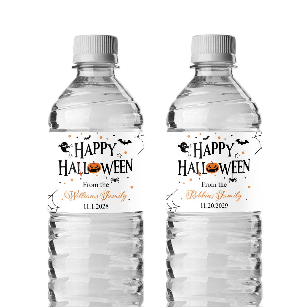Happy Halloween Personalized Water Bottle Labels (Set of 12)