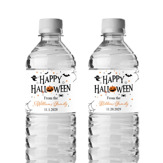 Happy Halloween Personalized Water Bottle Labels (Set of 12)
