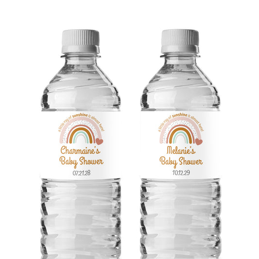 A Little Ray Of Sunshine Personalized Water Bottle Labels (Set of 12)