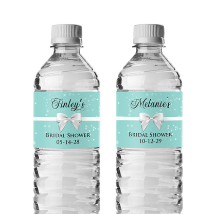 Tiffany Bow Personalized Water Bottle Labels (Set of 12)