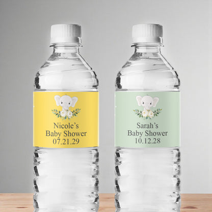 Baby Elephant Personalized Water Bottle Labels (Set of 12)