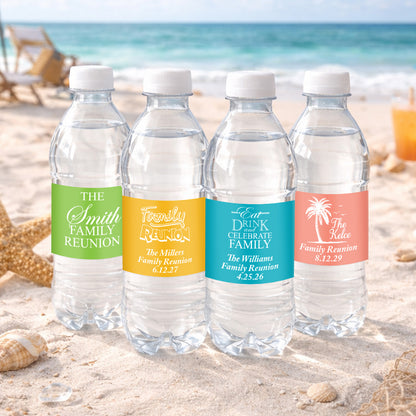 Family Reunion Personalized Water Bottle Labels (Set of 12)