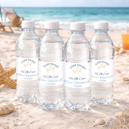 Last Toast On The Coast Personalized Water Bottle Labels (Set of 12)