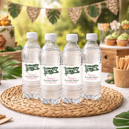 Camp Bach Personalized Water Bottle Labels (Set of 12)