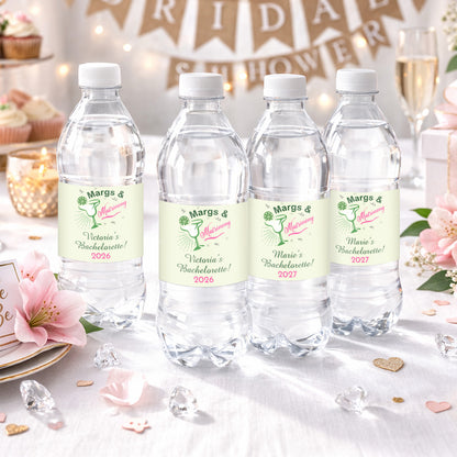 Margs & Matrimony Personalized Water Bottle Labels (Set of 12)