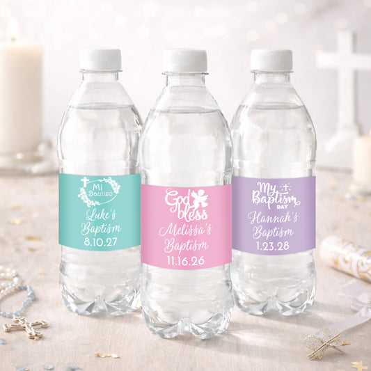 Baptism Personalized Water Bottle Labels (Set of 12)