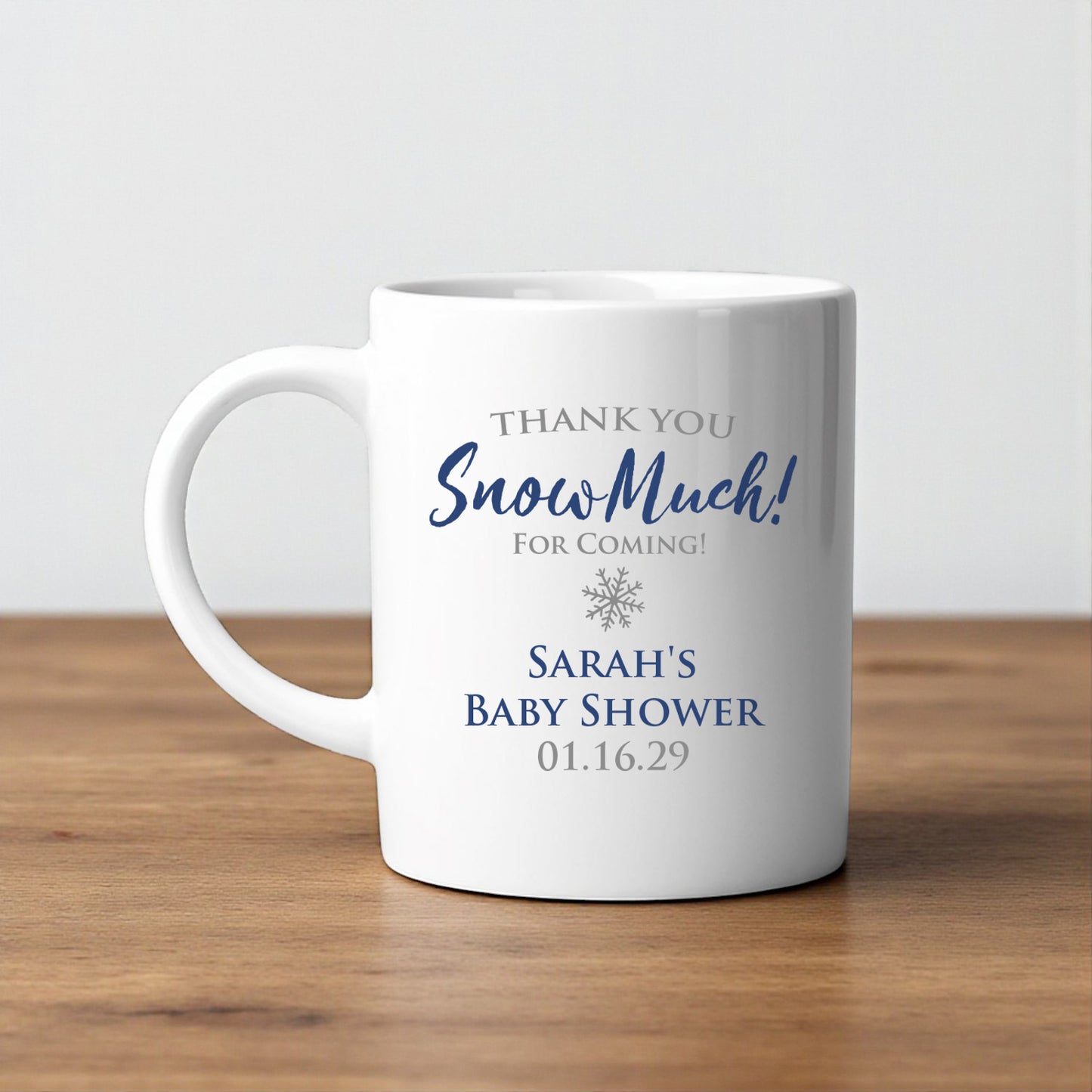 Thank You Snow-Much! Personalized White Ceramic Coffee Mug (Set of 12)