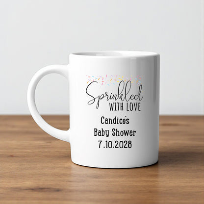 Sprinkled With Love Personalized White Ceramic Coffee Mug (Set of 12)