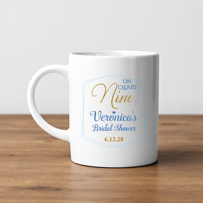On Cloud Nine Personalized White Ceramic Coffee Mug (Set of 12)