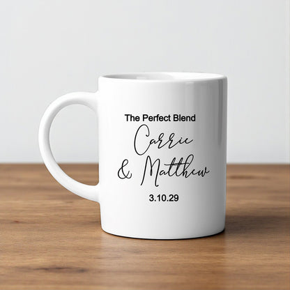 Couple Names Personalized White Ceramic Coffee Mug (Set of 12)