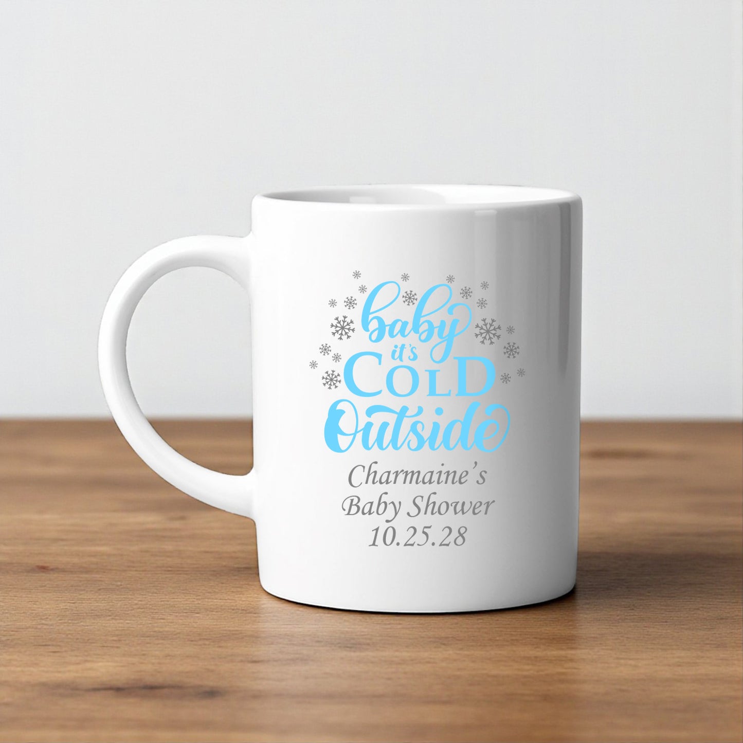 Baby It's Cold Outside Personalized White Ceramic Coffee Mug (Set of 12)