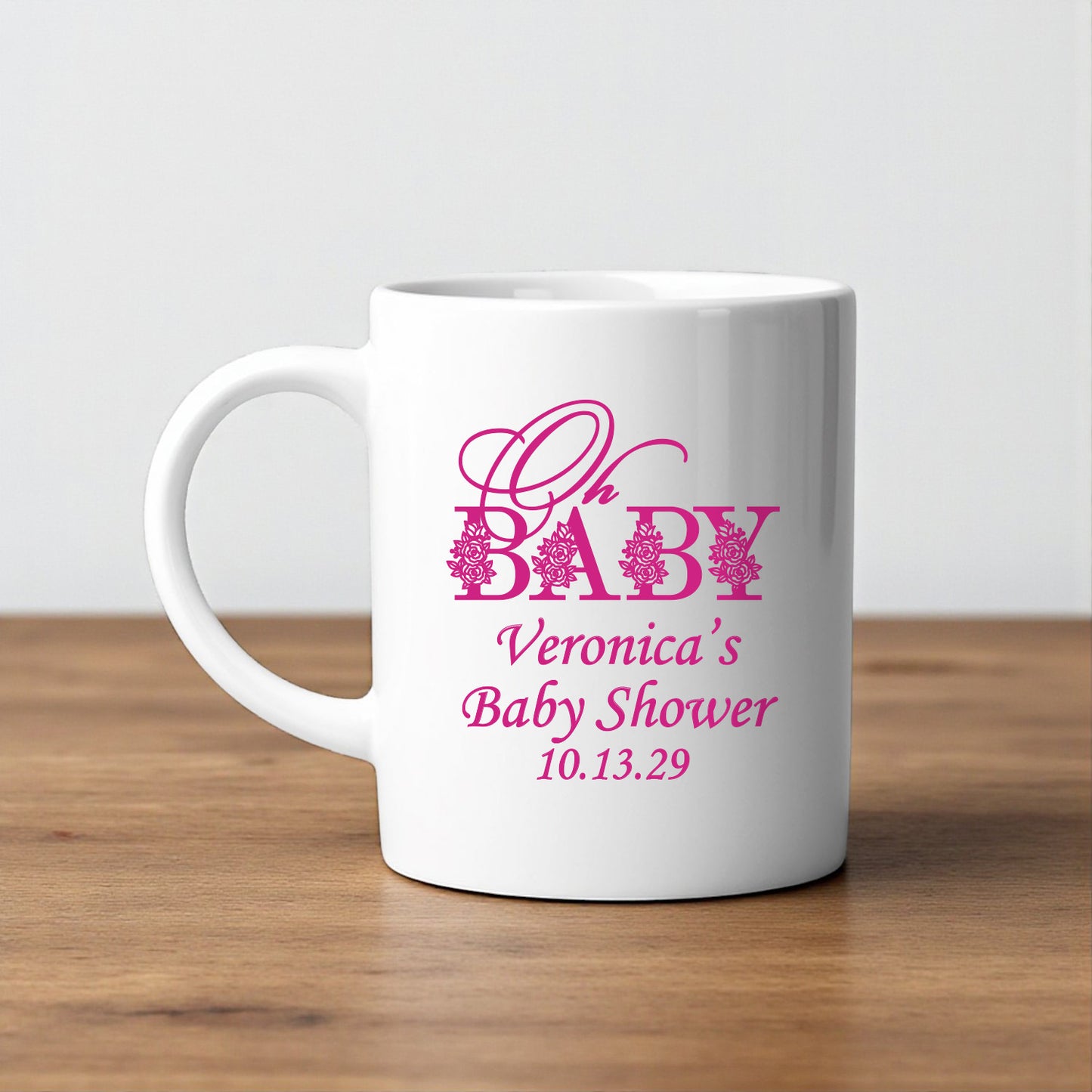 Oh Baby Personalized White Ceramic Coffee Mug (Set of 12)
