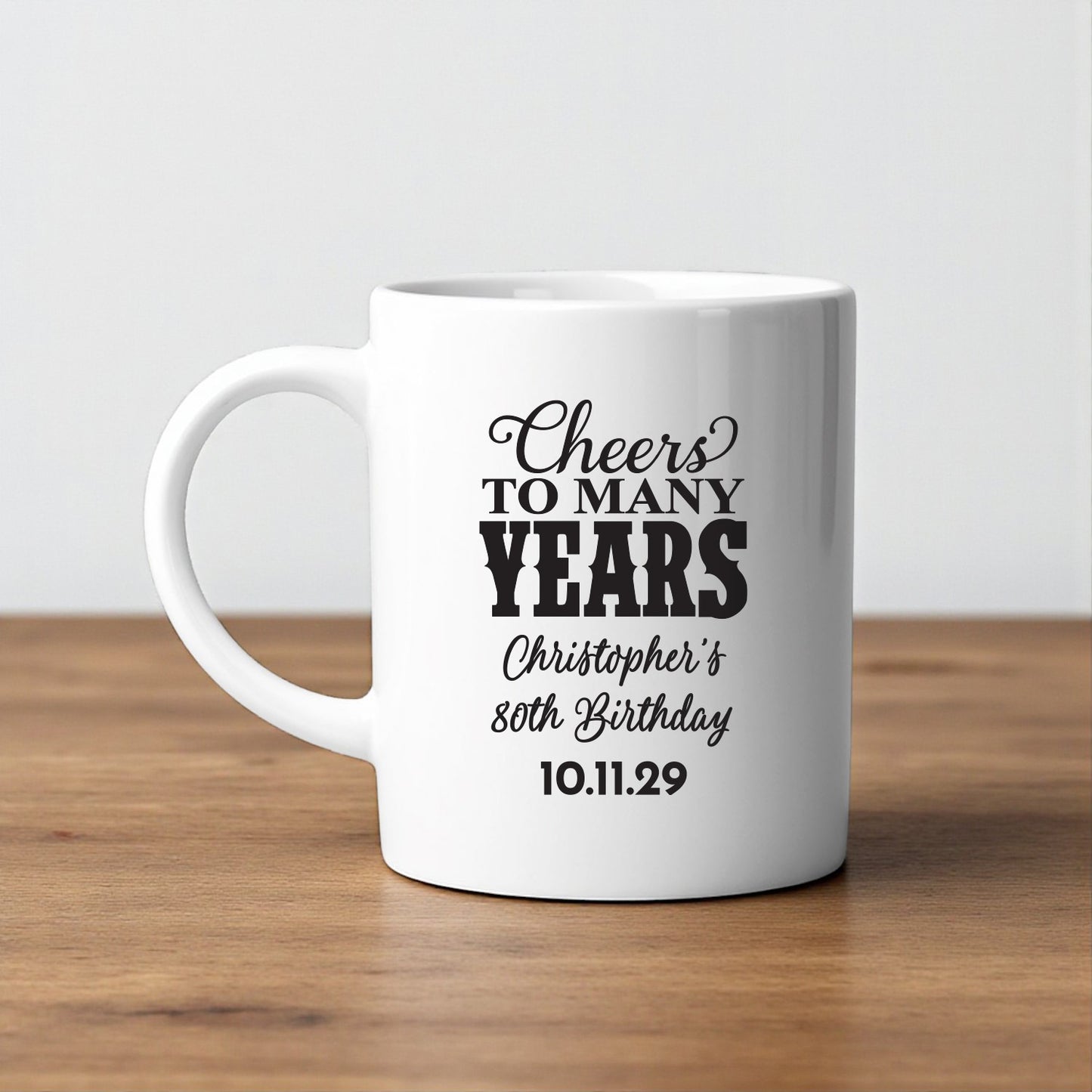 Adult Birthday Personalized White Ceramic Coffee Mug (Set of 12)