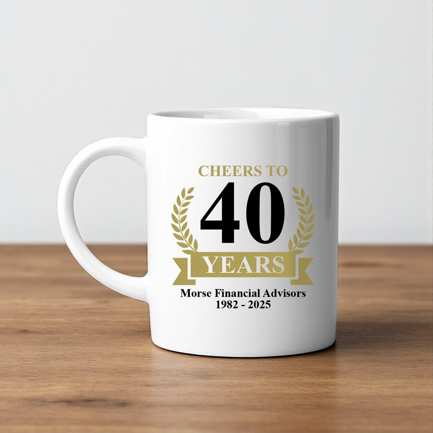Cheers To Years Personalized White Ceramic Coffee Mug (Set of 12)