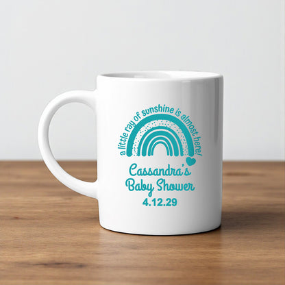 A Little Ray Of Sunshine Personalized White Ceramic Coffee Mug (Set of 12)