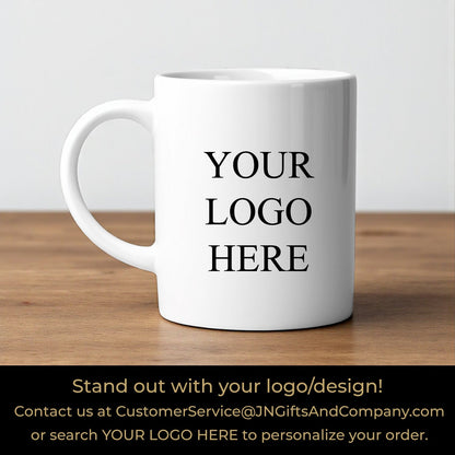 Cheers to Years Personalized White Ceramic Coffee Mug (Set of 12)