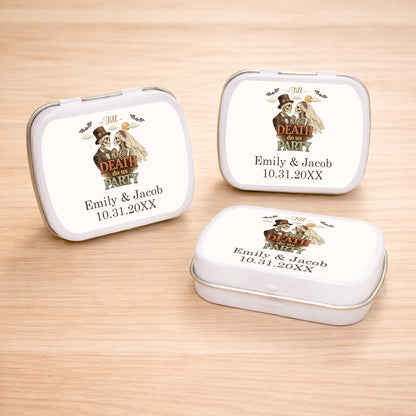 Till Death Do Us Party Personalized Empty Mint Candy Tins (Set of 12)