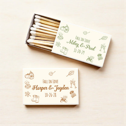 Fall Drawing Personalized Matches (Set of 50)