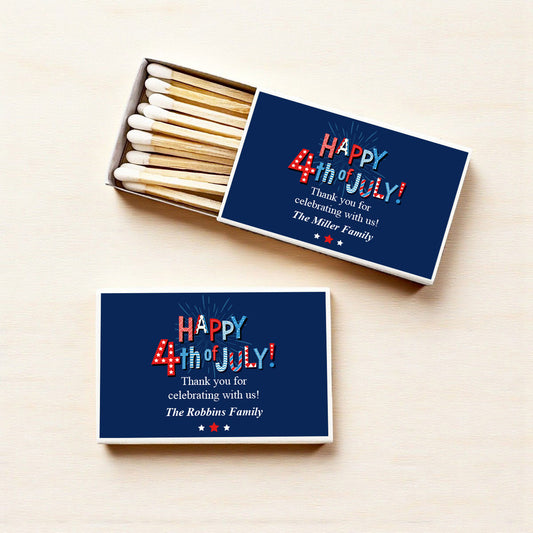 Happy 4th of July Personalized Matches (Set of 50)