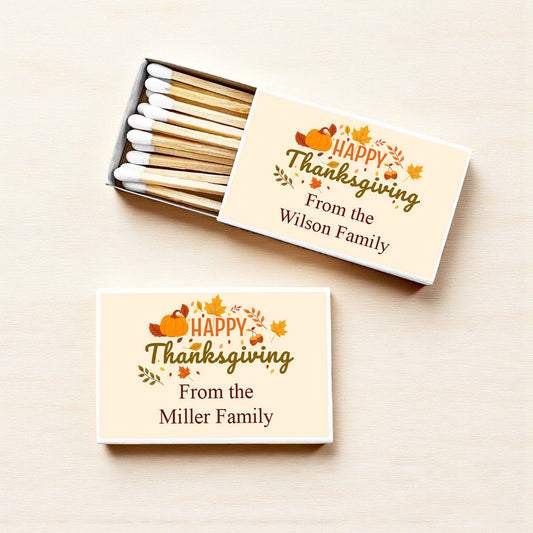 Happy Thanksgiving Personalized Matches (Set of 50)