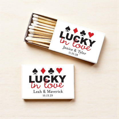 Lucky In Love Vegas Personalized Matches (Set of 50)