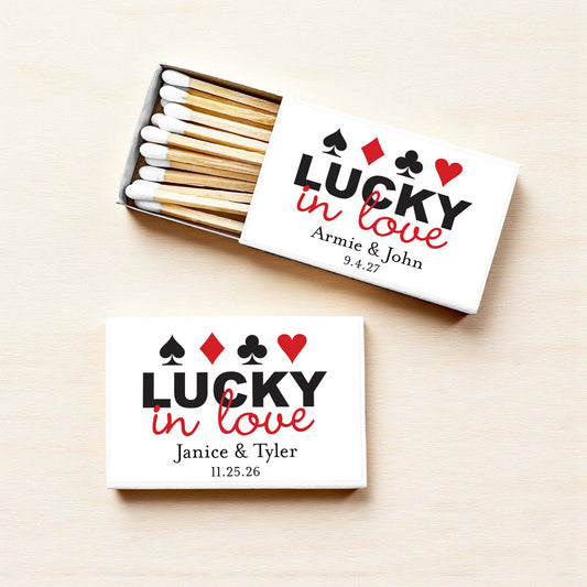 Lucky In Love Vegas Personalized Matches (Set of 50)