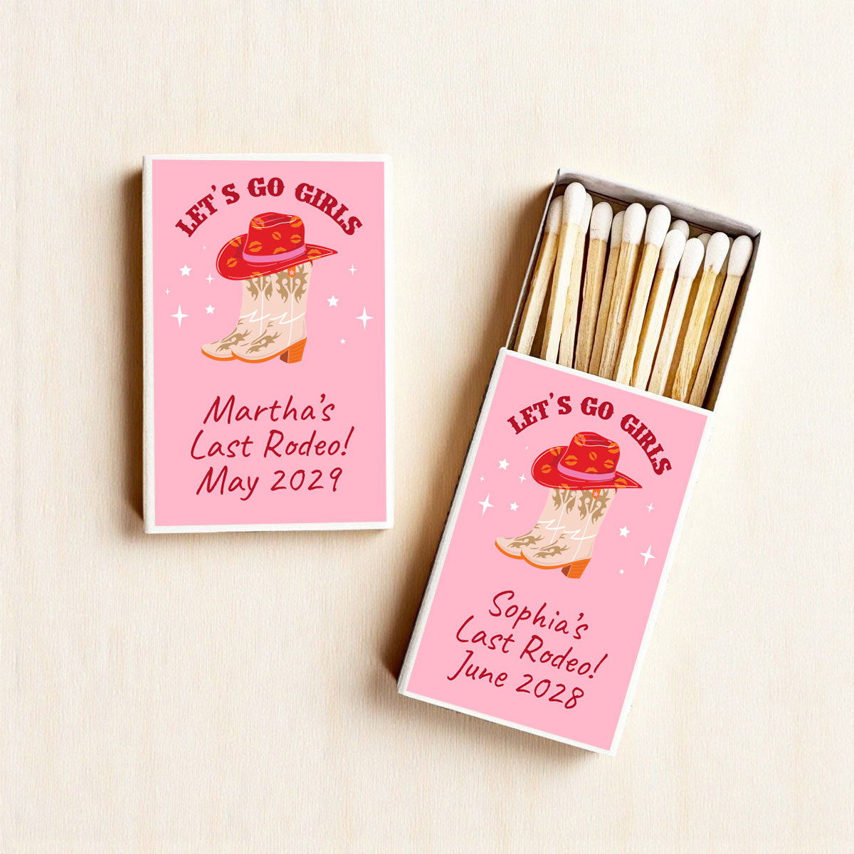 Cowgirl Western Personalized Matches (Set of 50)