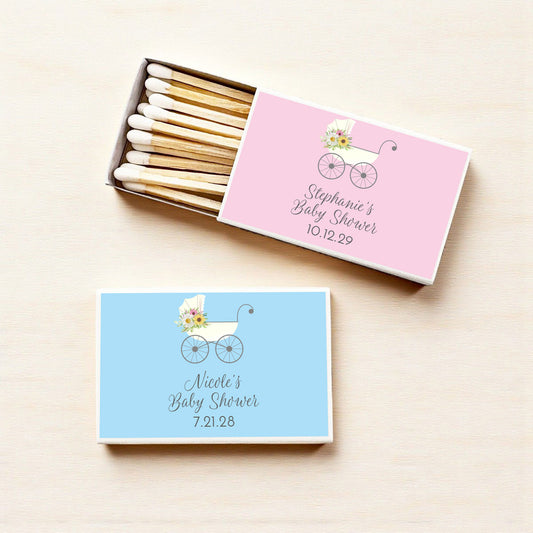 Baby Stroller Personalized Matches (Set of 50)